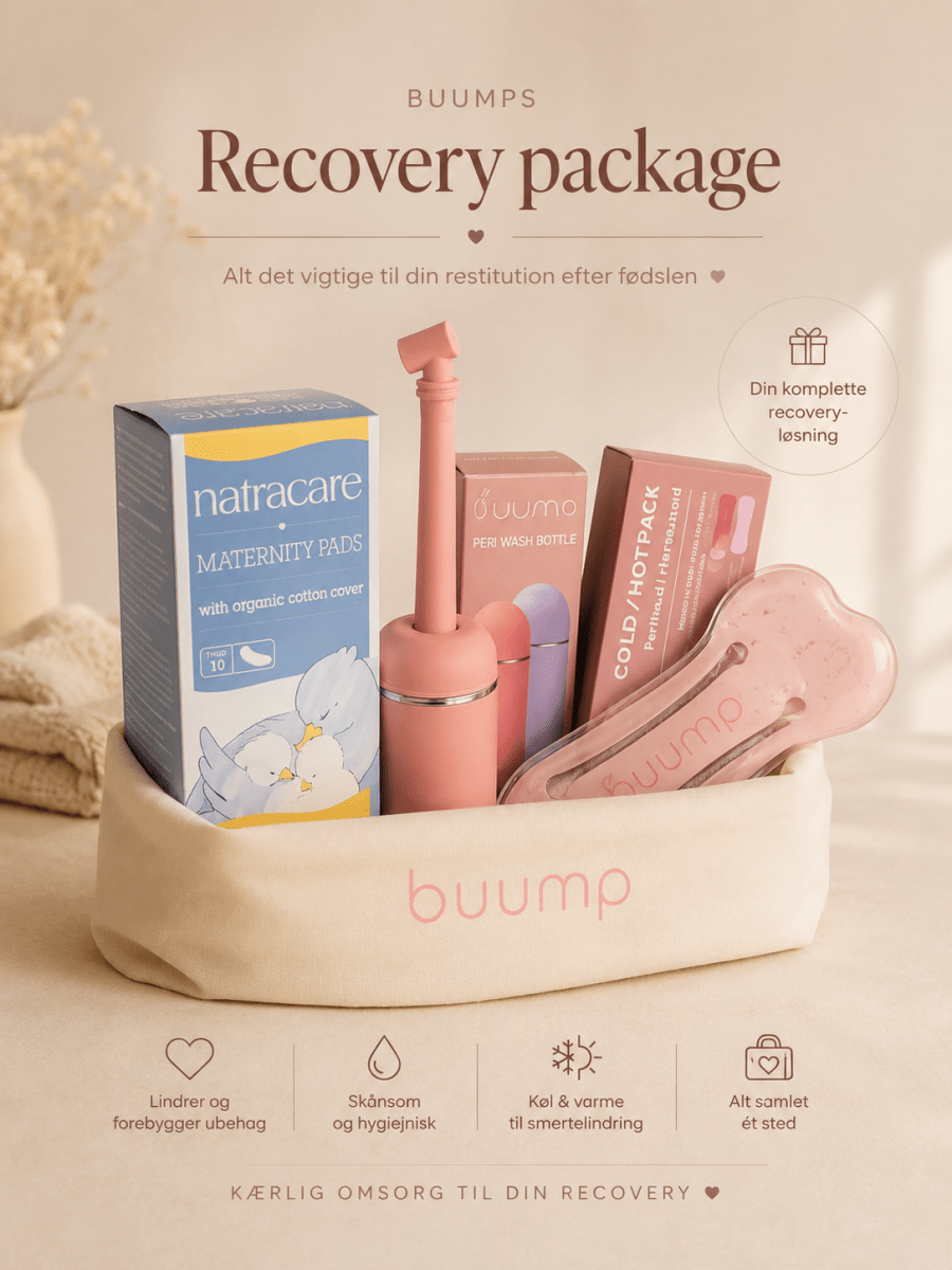 Basic recovery bundle med lilla skylleflaske – fødselspakke til efterfødsel - Buump - Efterfødselspakke - Buump