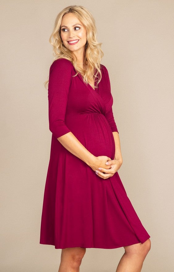 Willow kjole til gravid fra Tiffany Rose (burgundy)#Tiffany RoseBuump
