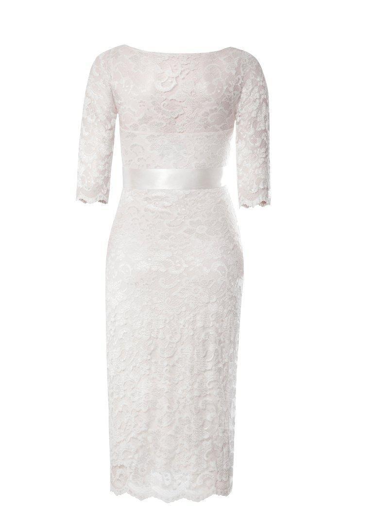 Amelia brudekjole til gravid, kort (elfenbensfarvet) fra Tiffany Rose#Tiffany RoseWedding dressBuump