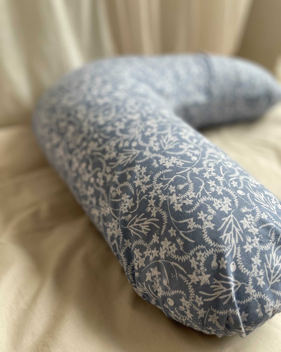 Ammepude fra Vanilla Copenhagen, Beach print blue, Gots certificeret økologisk bomuld#Vanilla CopenhagenMuslinsBuump