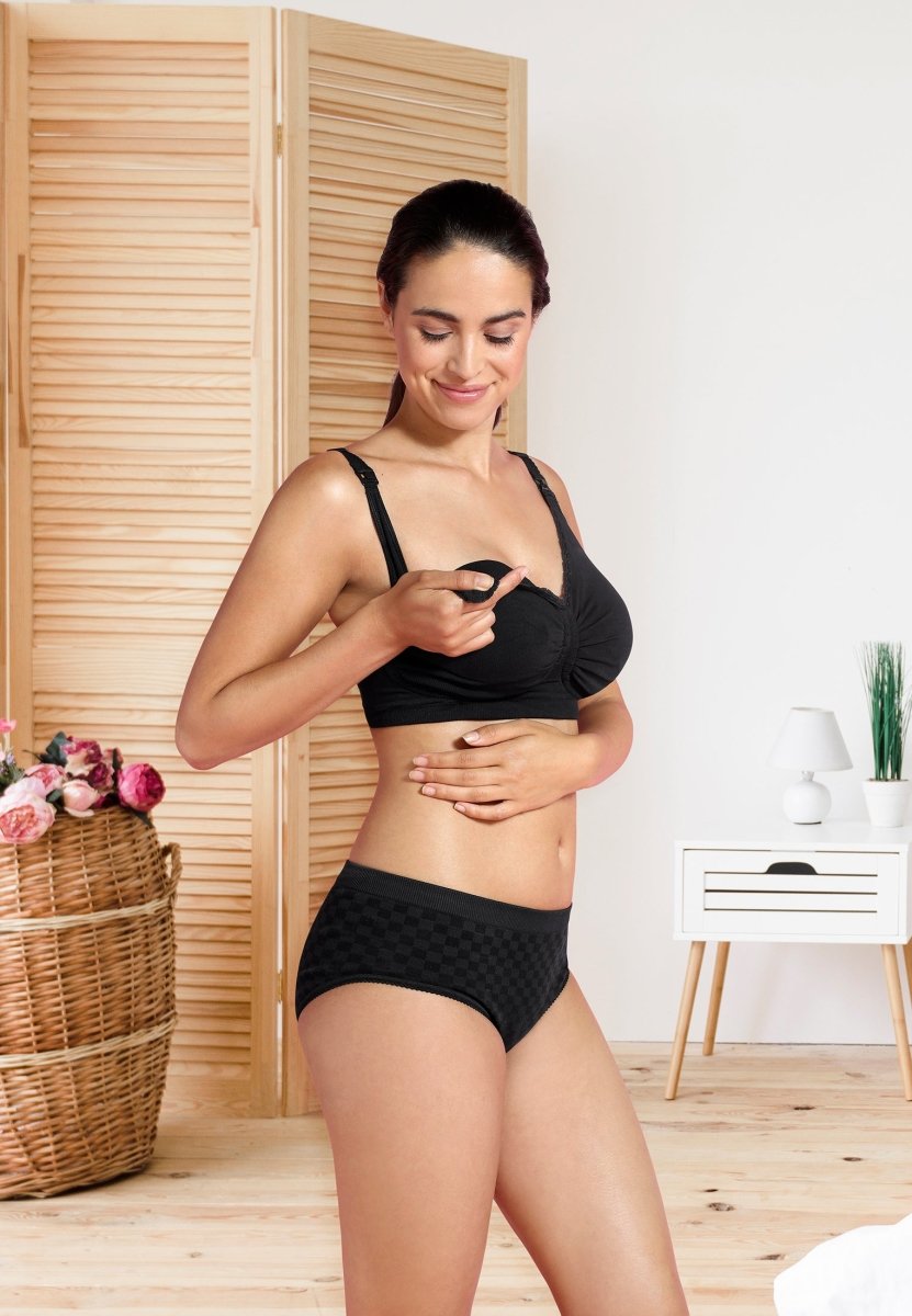 Carriwell Seamless Padded graviditets- og amme-bh med Carri-gel støtte og indlæg, sort - Buump - Amme-bh - Carriwell