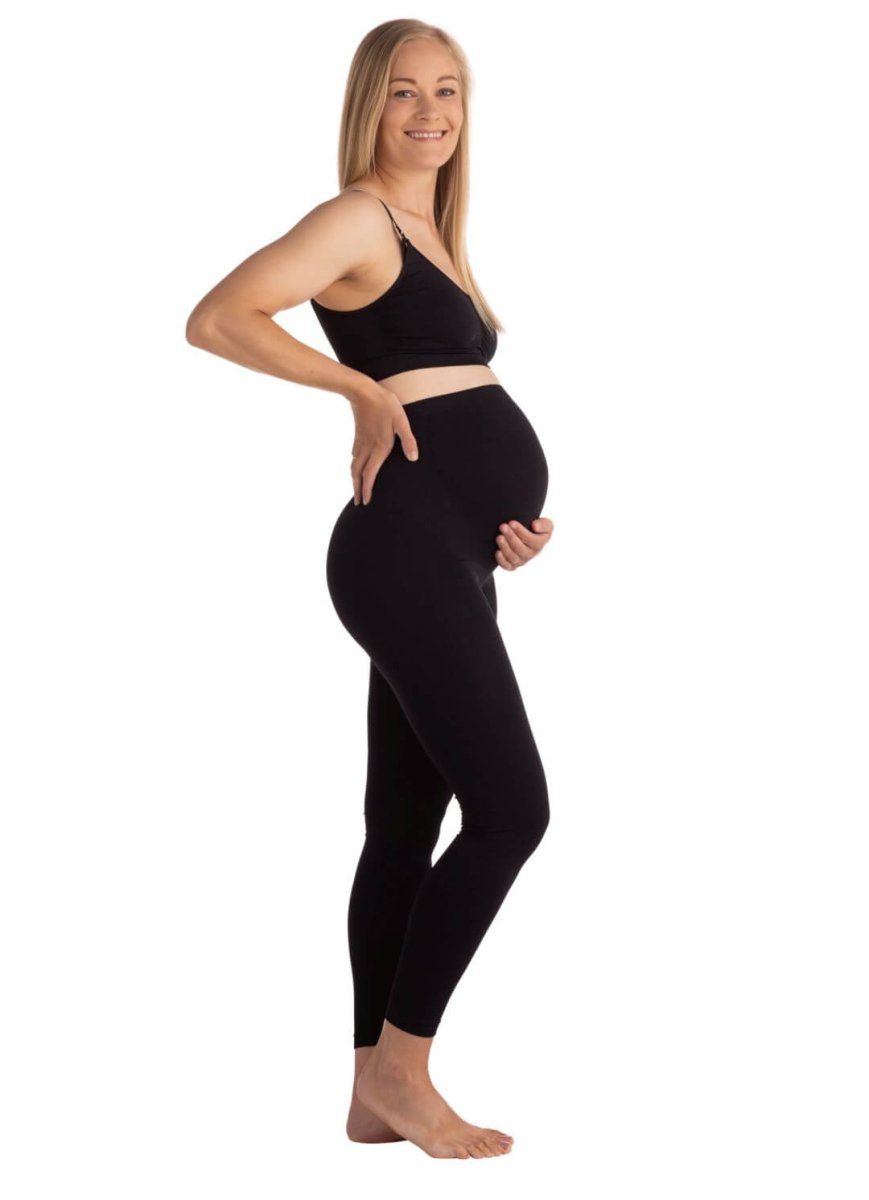 Carriwell sømløs graviditetsleggings med støtte, sort - Buump - Leggings - Carriwell