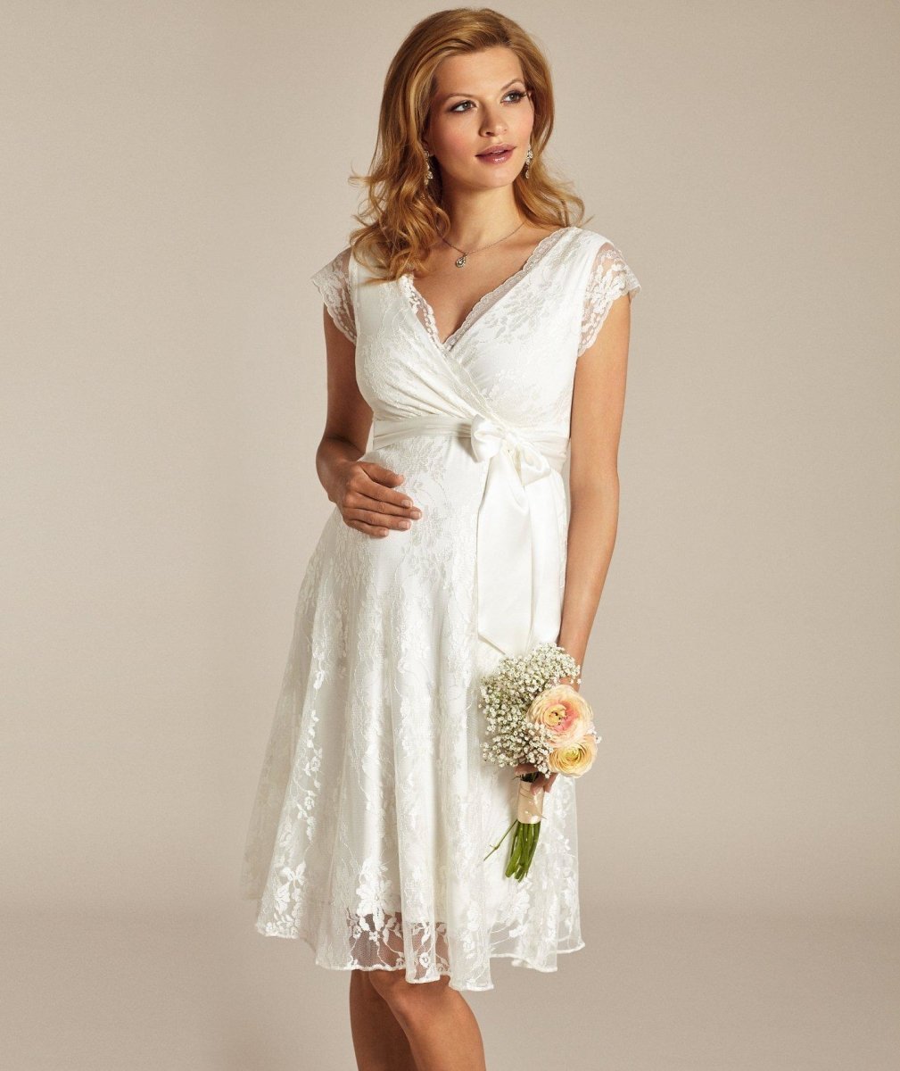 Eden brudekjole til gravid fra Tiffany Rose, kort (elfenbensfarvet)#Tiffany RoseWedding dressBuump