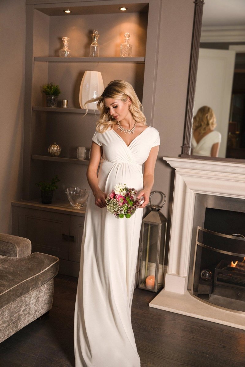 Francesca brudekjole til gravid fra Tiffany Rose, lang (elfenbensfarvet)#Tiffany RoseWedding dressBuump
