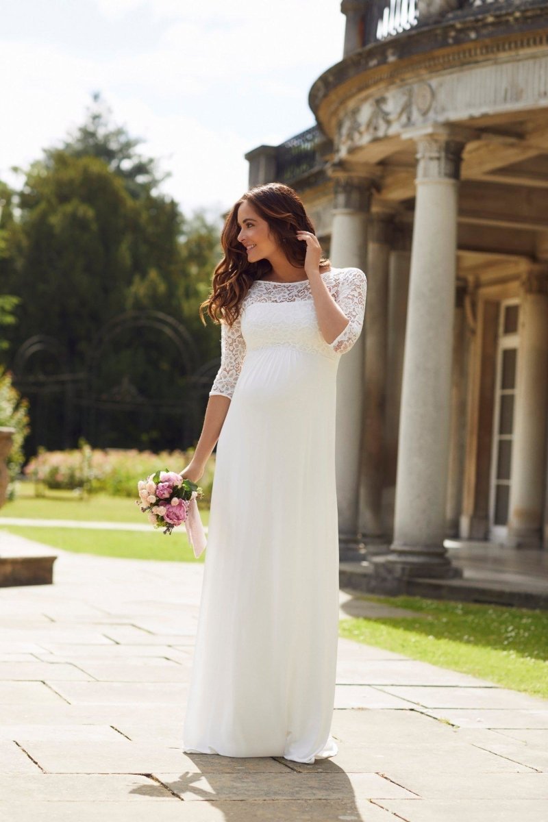Lucia brudekjole til gravid fra Tiffany Rose (elfenbensfarvet)#Tiffany RoseWedding dressBuump