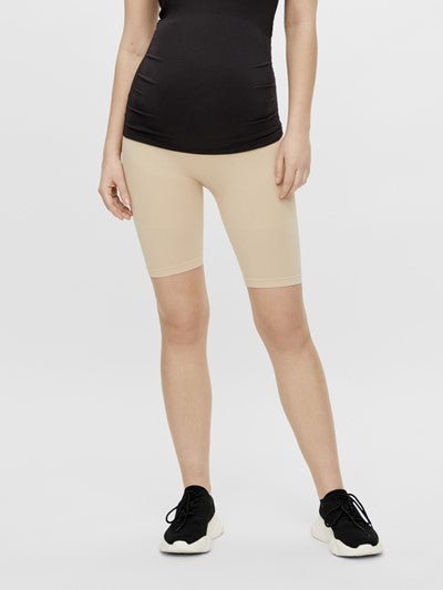 Mamalicious sømløse venteshorts, beige, MLTia#MamaliciousShortsBuump