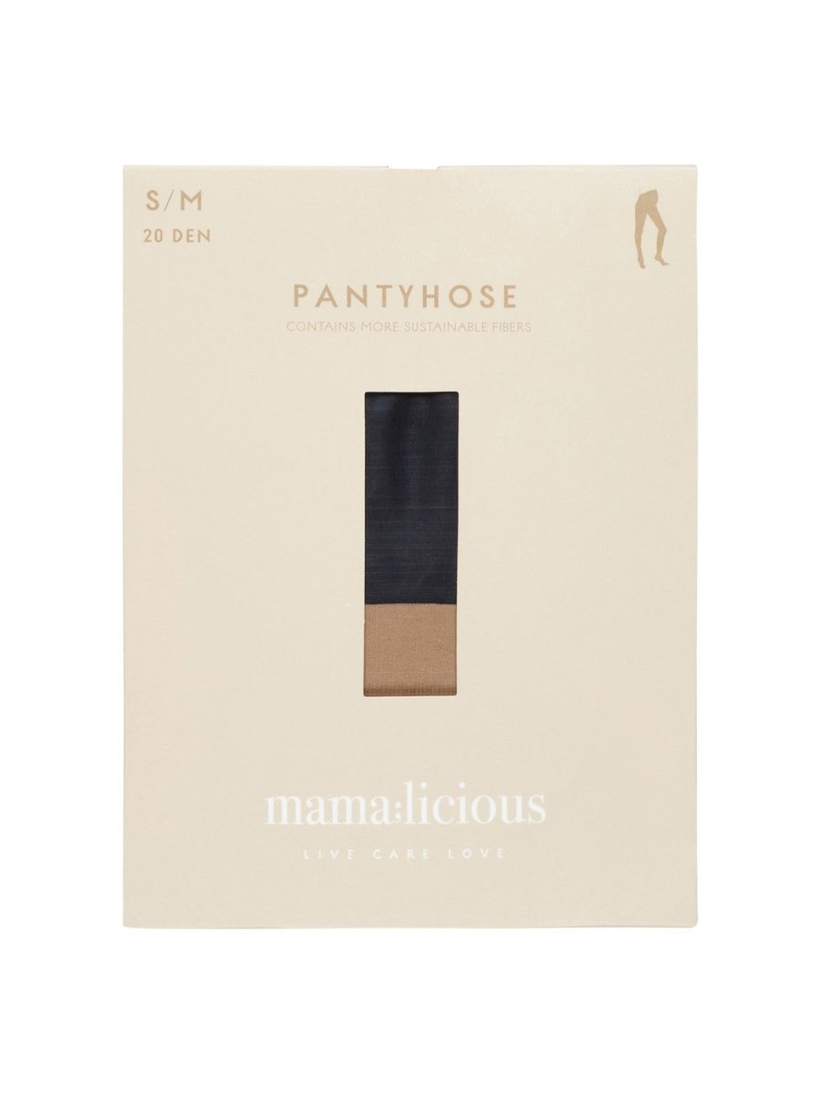 Mamalicious strømpebukser til gravide, 2-pak sort/beige (20 den), MLMalou - Buump - Strømpebukser - Mamalicious
