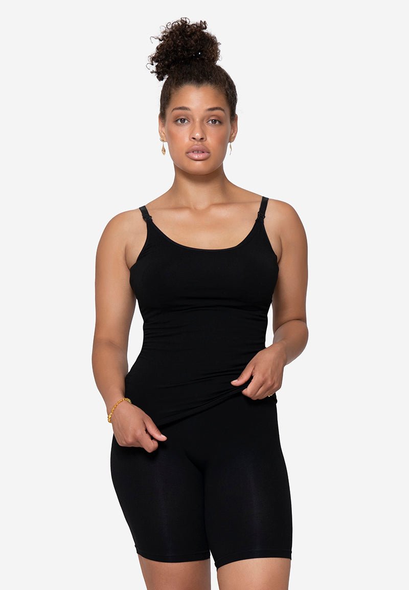 Milker Betty ammetop med indbygget bh, økologisk bambus, sort - Buump - Lingerie - Milker