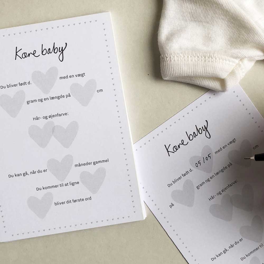 Mindekort - quiz til babyshower (20 stk.), Withwhite#WITHWHITEBooksBuump