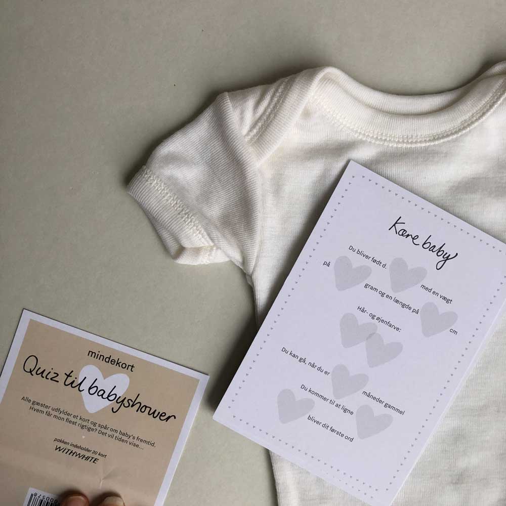 Mindekort - quiz til babyshower (20 stk.), Withwhite#WITHWHITEBooksBuump