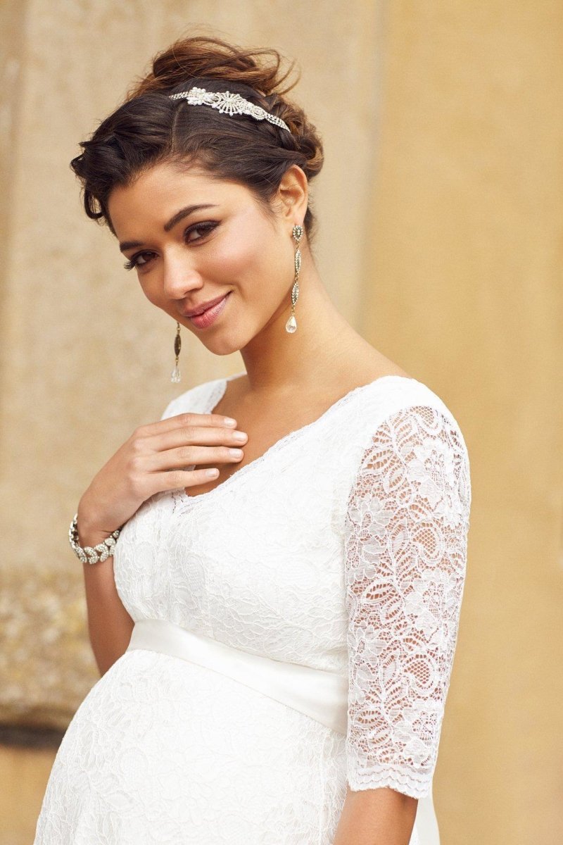 Noelle brudekjole til gravid fra Tiffany Rose (elfenbensfarvet)#Tiffany RoseWedding dressBuump
