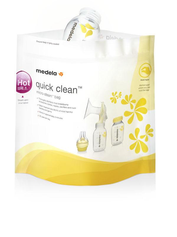 Quick Clean sterilisationsposer til mikroovn, 5 stk., Medela#MedelaBreastfeedingBuump