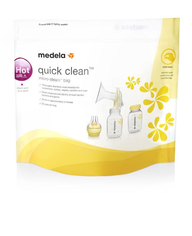 Quick Clean sterilisationsposer til mikroovn, 5 stk., Medela#MedelaBreastfeedingBuump