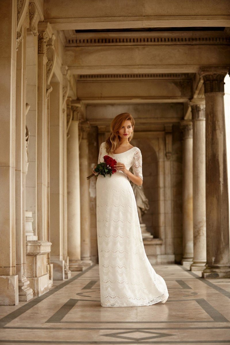 Verona brudekjole til gravid fra Tiffany Rose, lang (elfenbensfarvet)#Tiffany RoseWedding dressBuump