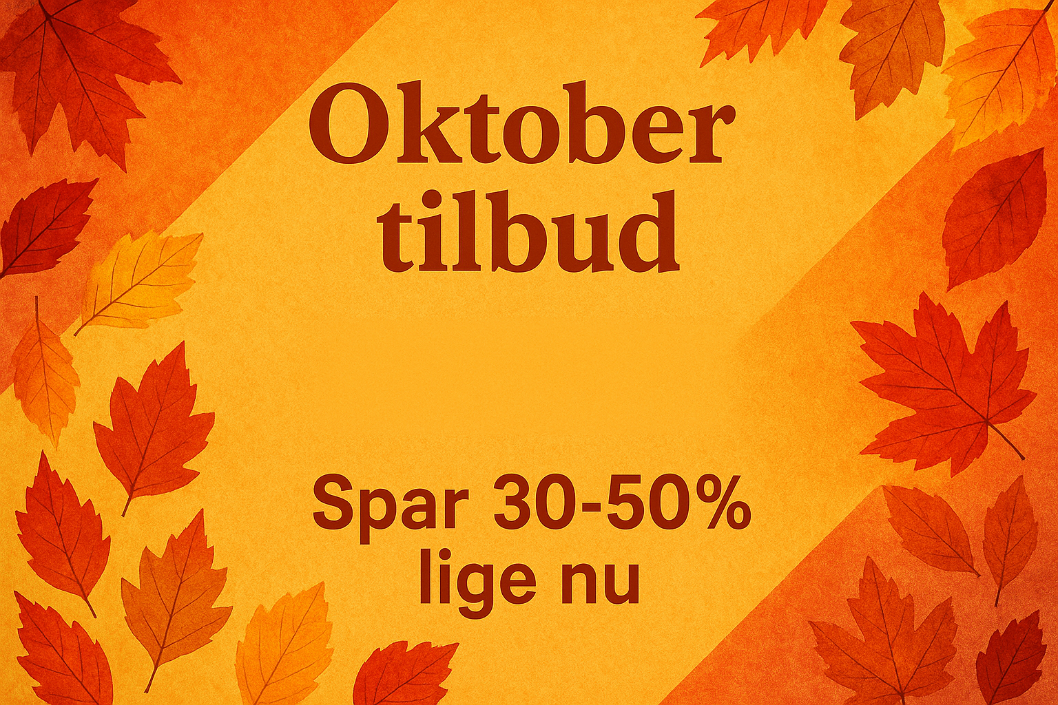 Oktober tilbud banner med plads til knap