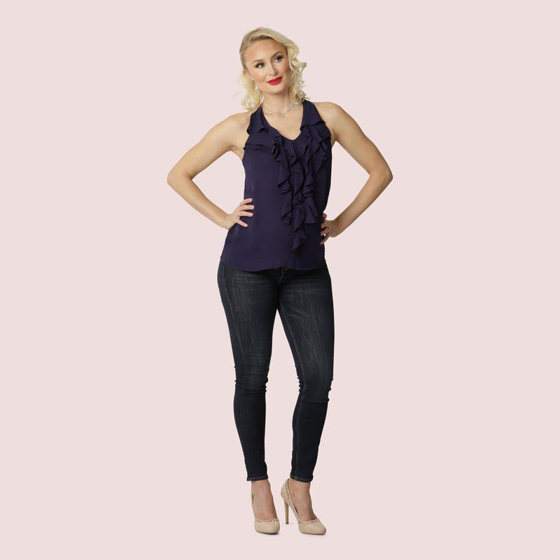 Blueberry Ruffle top til gravide, blå