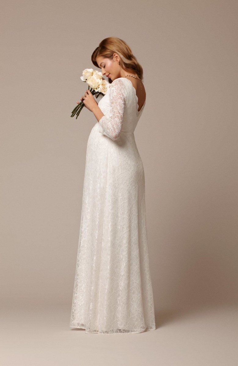 Chloe brudekjole til gravid fra Tiffany Rose i lang (elfenbensfarvet)#Tiffany RoseWedding dressBuump