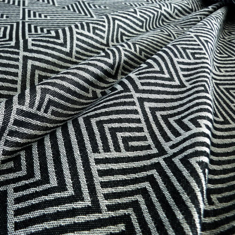Didymos Rebozo tørklæde / babyslynge, 70% økologisk bomuld/30% silke, grå og råhvid mønster