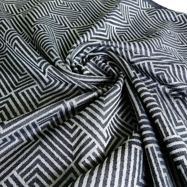 Didymos Rebozo tørklæde / babyslynge, 70% økologisk bomuld/30% silke, grå og råhvid mønster#DidymosRebozo scarfBuump