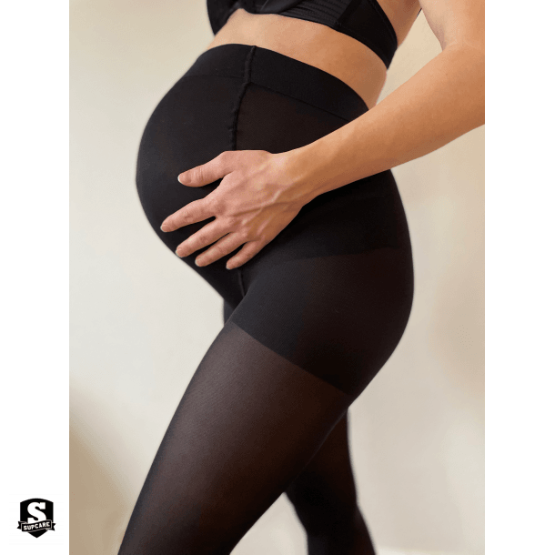 Kompressionsleggings til gravide, sort, SupCare