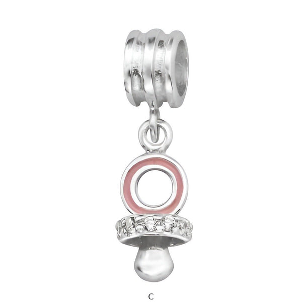 Halskæde med sut i sølv og pink med zirconia sten - Buump - Jewelry - Buump