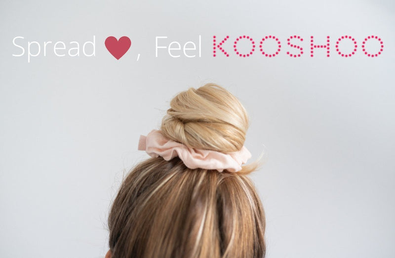 Kooshoo hår scrunchie Fersken/Valnød – øko & plastfri – 2 stk