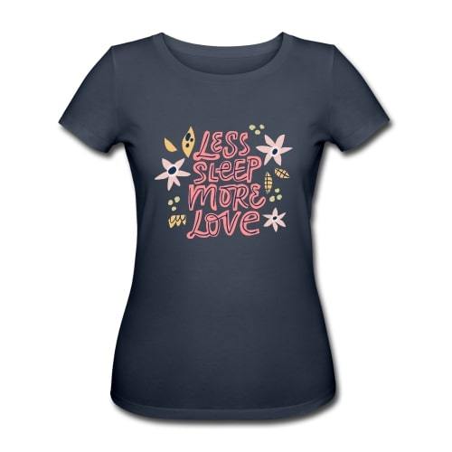 T-shirt økologisk gravid - "Less sleep, more love"#BuumpT-shirtBuump