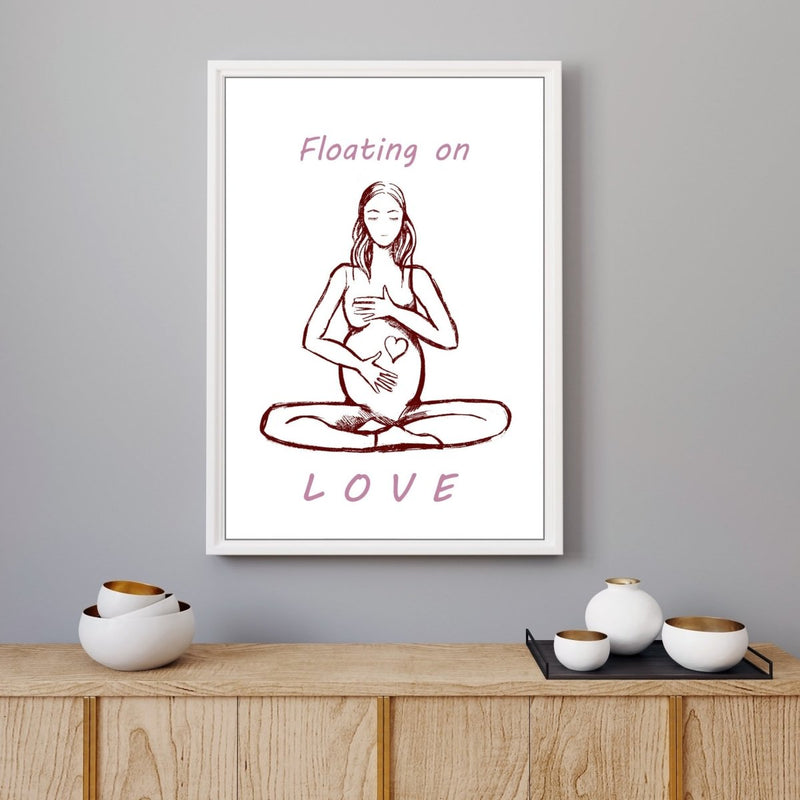 Plakat om graviditet "Floating on love"