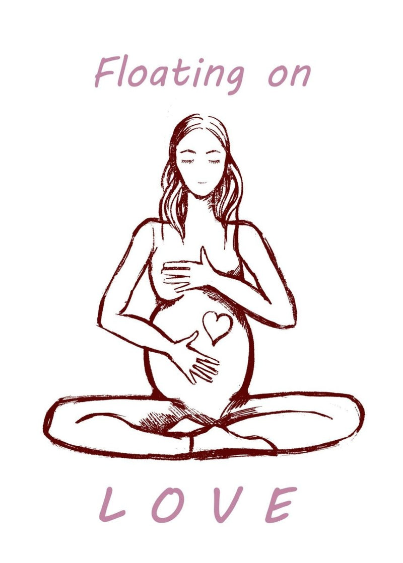 Plakat om graviditet "Floating on love"