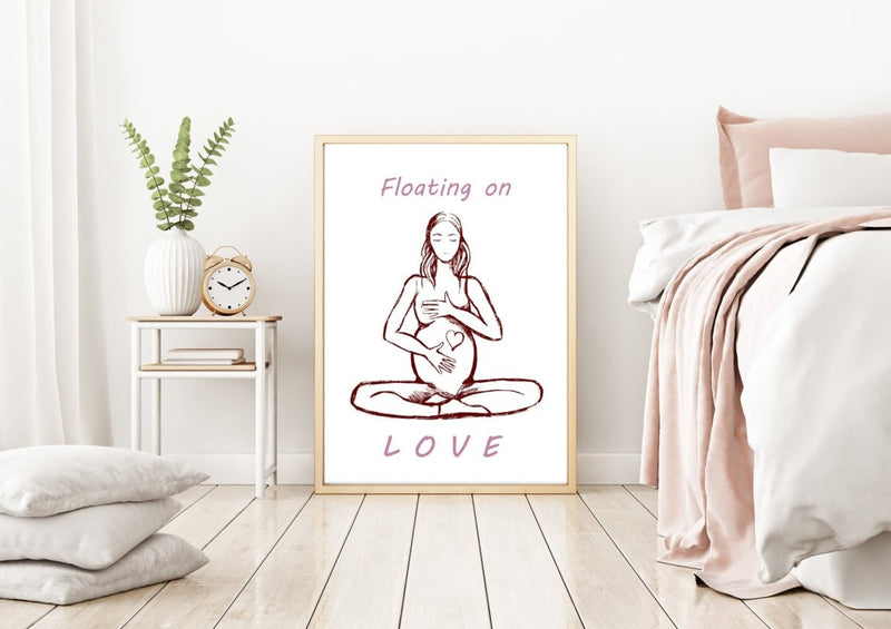 Plakat om graviditet "Floating on love"