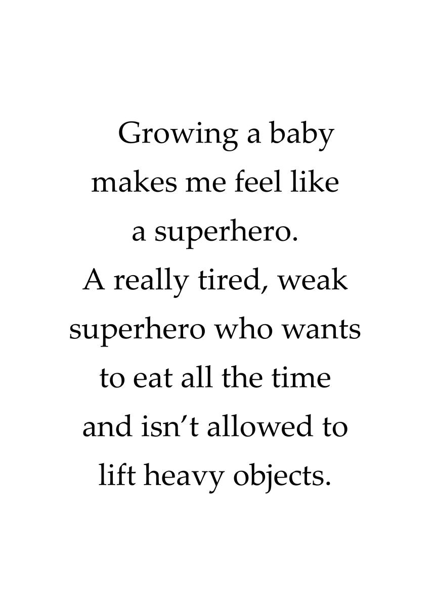 Plakat om graviditet "Superhero"#BuumpPosterBuump